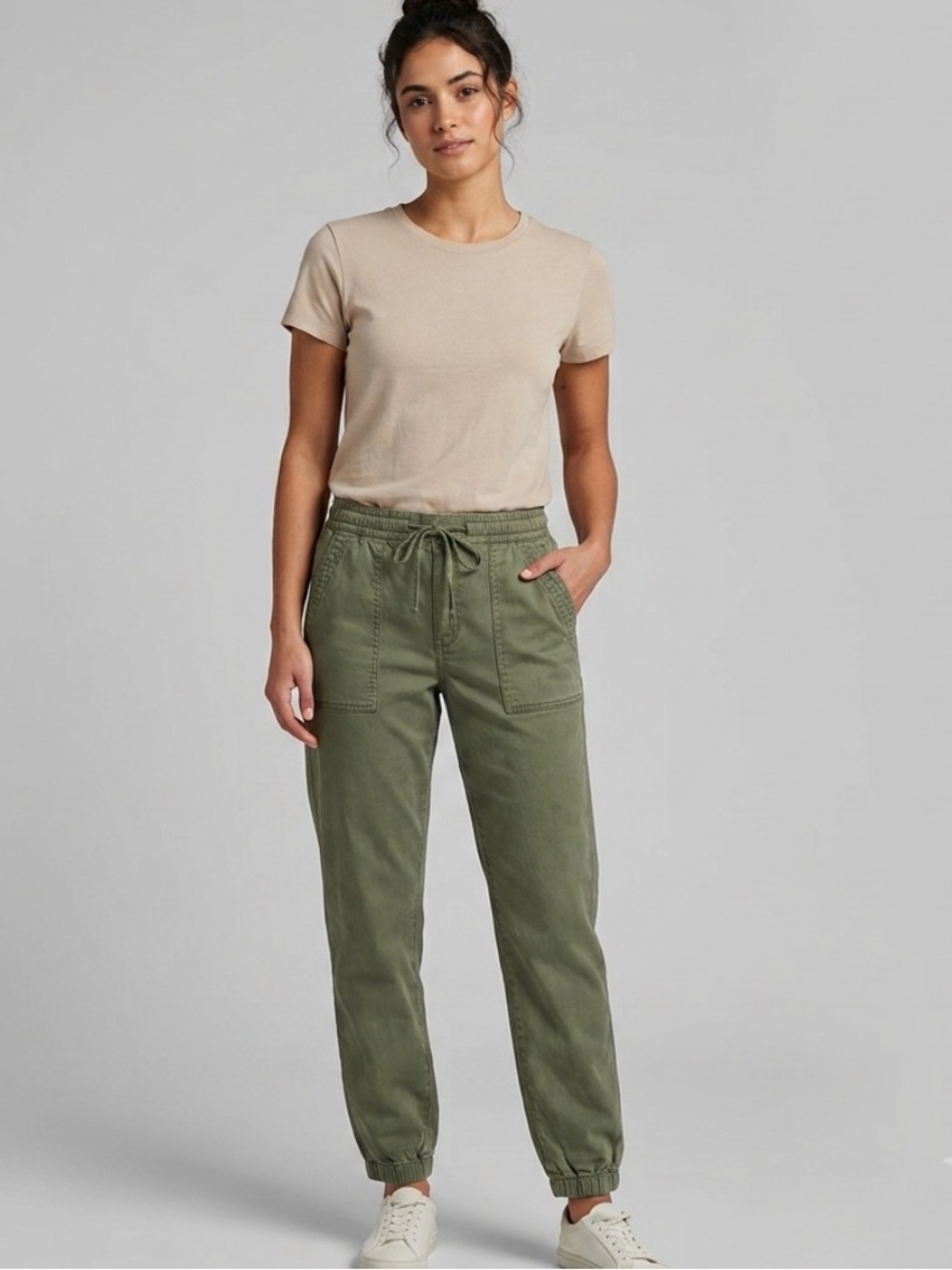 NWT American Eagle Jogger Pants Womens 16 Regular Olive Green Utility Drawstring